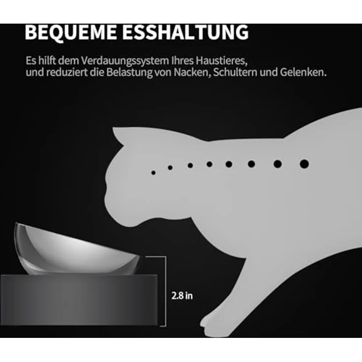 PETKIT CYBERTAIL Katzen Erhöhte Schüssel Edelstahl, Gekippte Futterschale mit rutschfester Basis und Hygienischem Design für Katzen und kleine Hunde – Bild 4