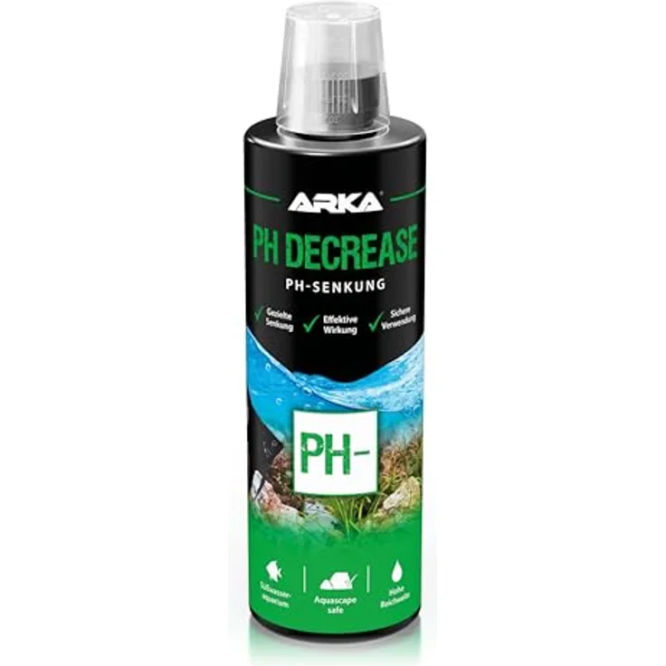 ARKA pH Decrease 473 ml – Aquarium pH/KH Minus zur präzisen Senkung des pH-Wertes und der KH – fördert CO₂-Aufnahme & Pflanzenwachstum – sichere Dosierung für große Becken & Aquascaper