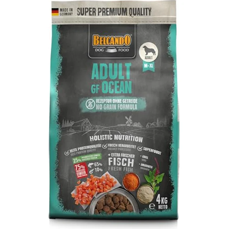 Belcando Adult GF Ocean, Hunde-Trockenfutter mit wichtigen Nährstoffen, 4kg – Bild 1