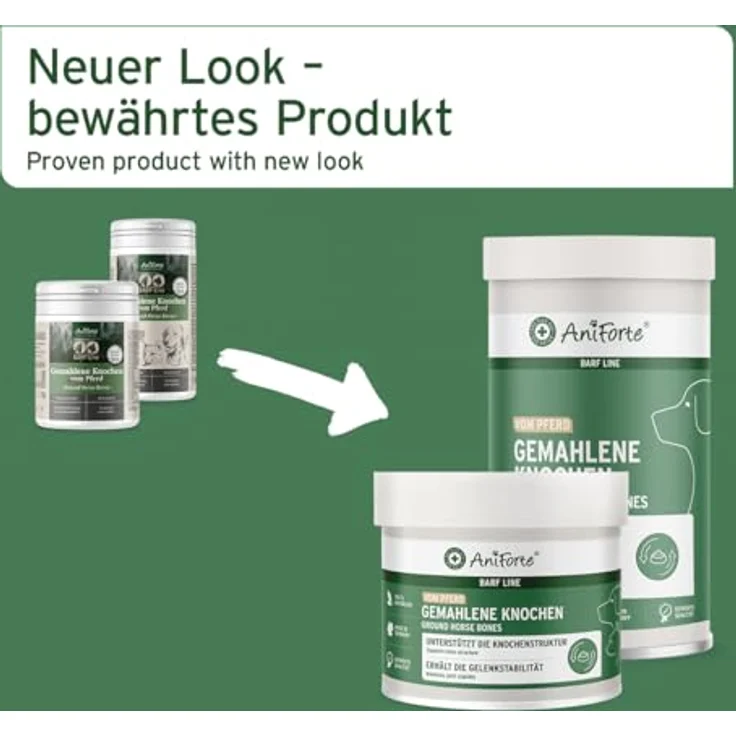 AniForte BARF-Line Gemahlene Knochen vom Pferd, 500 g, hochwertige Calciumquelle für Hunde und Katzen, zur Unterstützung der artgerechten Ernährung – Bild 7