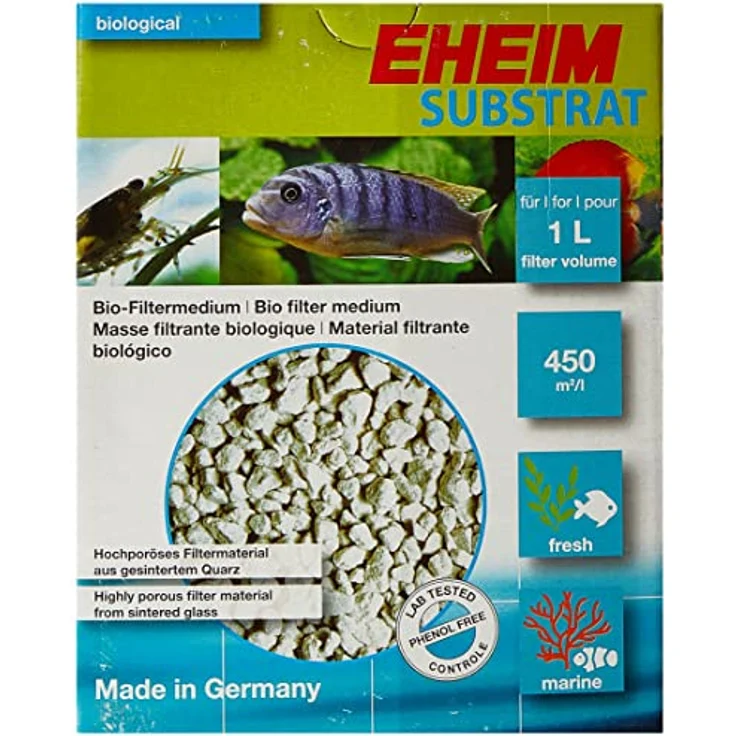EHEIM Substrat Biofilter, hochporöses Filtermaterial mit 450 m² Haftoberfläche pro Liter, für optimale Bakterienbesiedlung – Bild 1