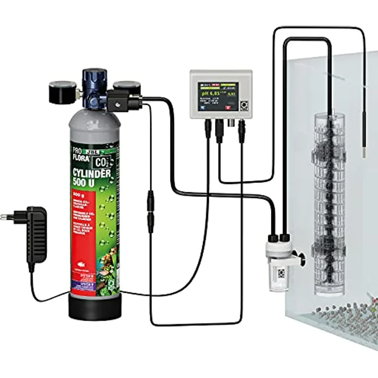JBL PROFLORA CO2 PROFESSIONAL SET U, CO2-Düngeanlagen-Komplettset für 40-600 l, mit automatischer CO2- und pH-Steuerung, inkl. 500g Einwegflasche und umfangreichem Zubehör – Bild 2