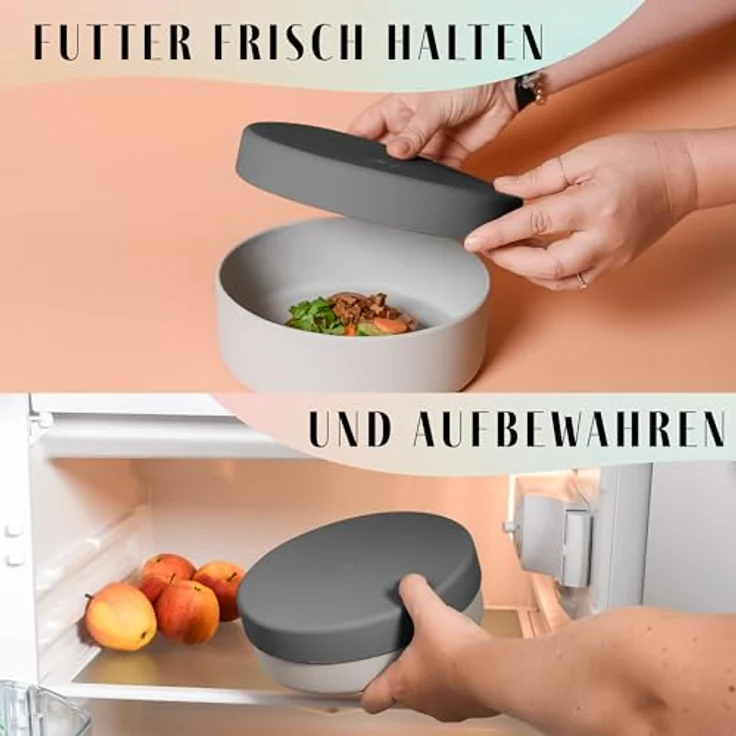 ne&no® Silikon Hundenapf 1200 ml mit Deckel, rutschfest und luftdicht für kleine und mittelgroße Hunde, Futternapf Set – Bild 4