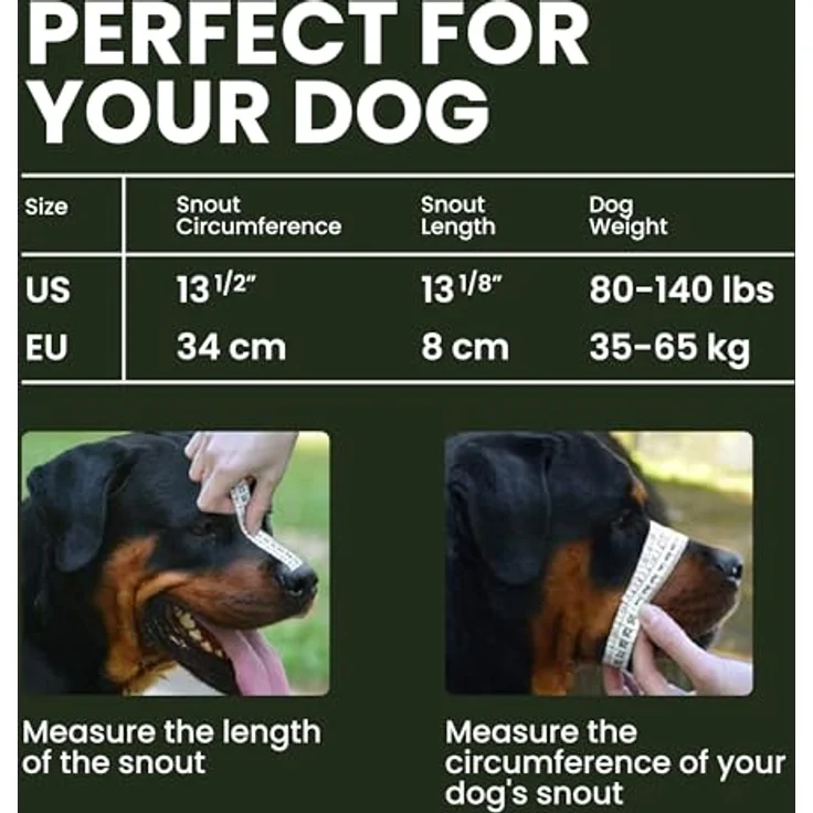 BRONZEDOG Hundemaulkorb für Große Hunde, Verstellbar, Robustes PVC/Metalldrahtkorb mit Lederbändern, Atmungsaktiv und Trinkfähig, 34 cm Umfang, Ideal für Rottweiler – Bild 2