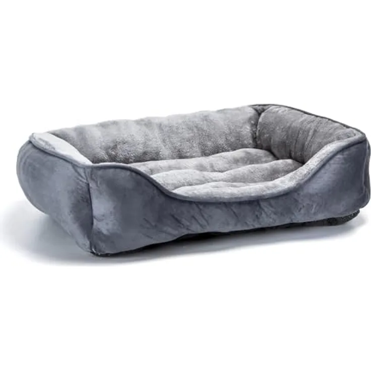 Nobleza Hundebett L, 77x67cm, Rutschfestes Hundekorb mit weicher Faserfüllung, waschbar für große Hunde und Katzen
