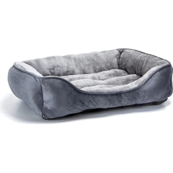 Nobleza Hundebett L, 77x67cm, Rutschfestes Hundekorb mit weicher Faserfüllung, waschbar für große Hunde und Katzen – Bild 1
