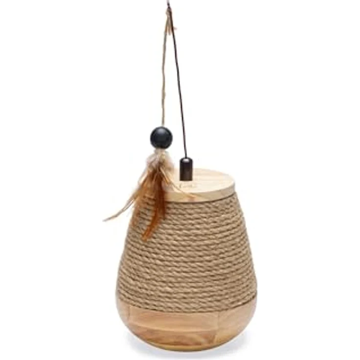Designed By Lotte Kratzbaum Tumble Mae - Katzenspielzeug aus Holz - inkl. Wipp-Effekt und Kratzfläche, 15x15x18 cm – Bild 2