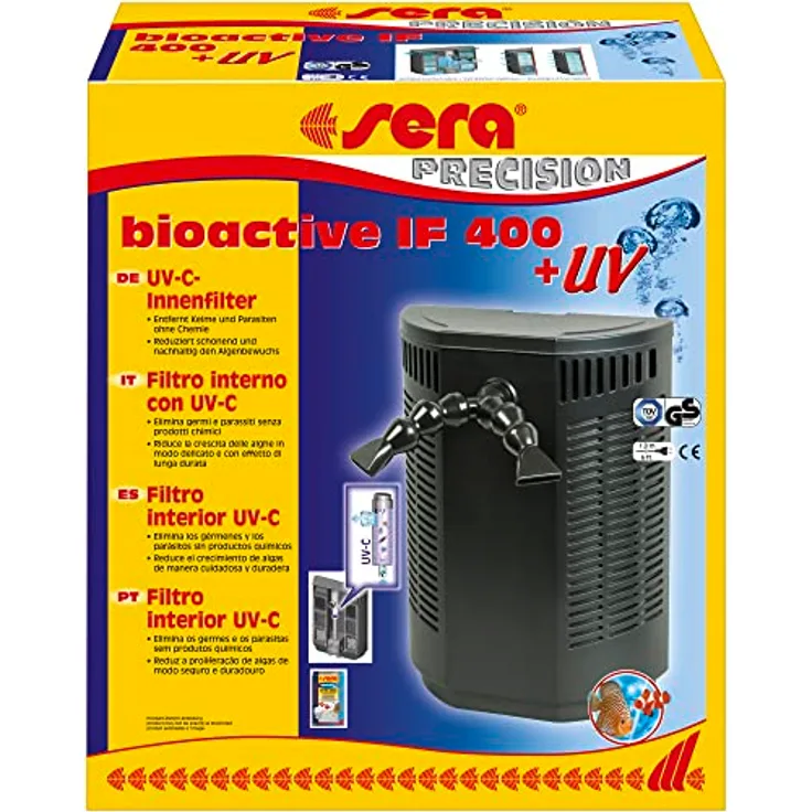 sera bioactive IF 400 + UV Innenfilter, vielseitiger Aquarienfilter mit 5 W UV-C-System für Aquarien bis 400 l, 1 Stück