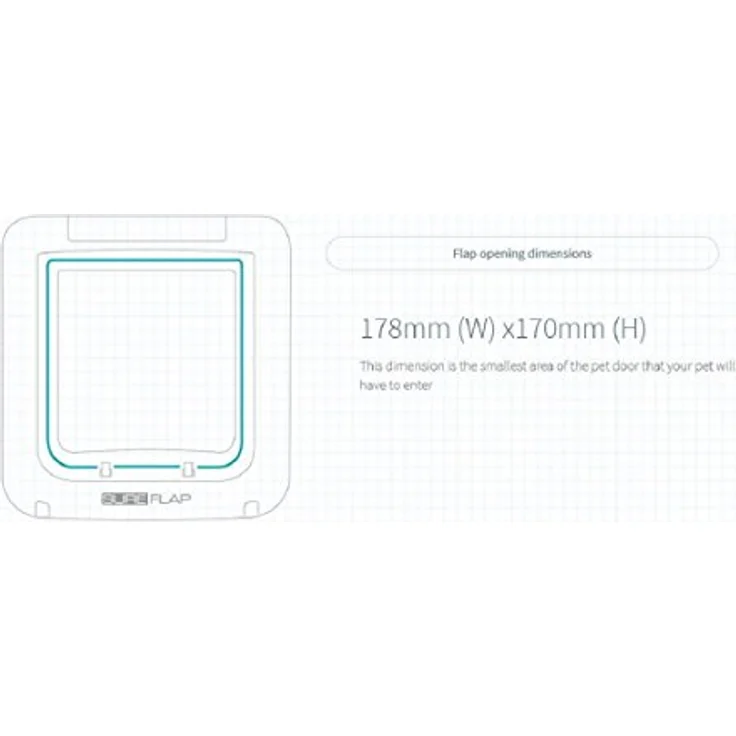 SureFlap Sure Petcare Mikrochip-Haustierklappe, mit Sperrmodus, für Katzen und kleine Hunde, erkennt Mikrochip & RFID-Halsbänder, 178 mm x 170 mm, weiß, 4 x C-Batterien erforderlich – Bild 5