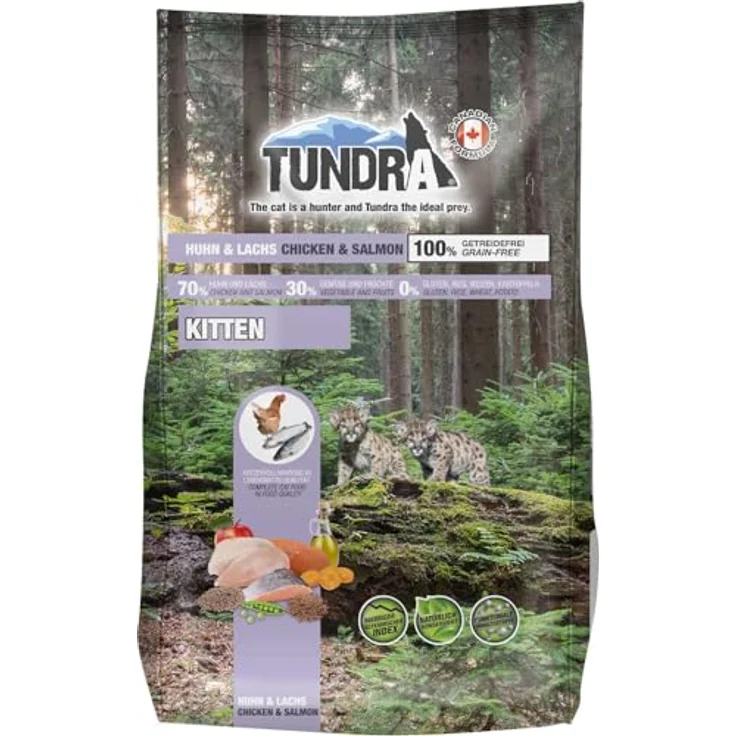 Tundra Cat Kitten Huhn und Lachs, Artgerechtes Trockenfutter in Lebensmittelqualität für heranwachsende Katzen, 1,45kg – Bild 1