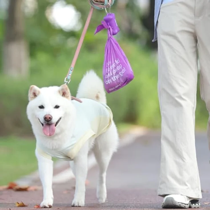 Deo Doo Hundekotbeutel Biologisch Abbaubar mit Henkel, Lavendel Duft, 360 Stück, 30 Rollen, Auslaufsicher, Hergestellt aus 50% Speisestärke und recycelten Materialien – Bild 5