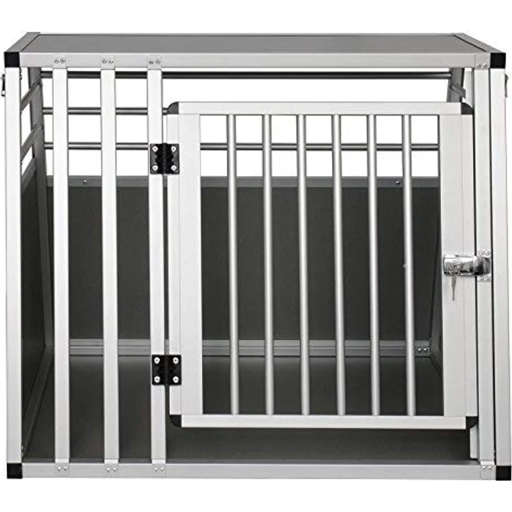 EUGAD Tiertransportbox, Hundetransportbox Alu Reisebox Autobox XL Silber, Sicherheitsverschluss, gute Belüftung, Kunststoffschutz - Preisvergleich – Bild 7