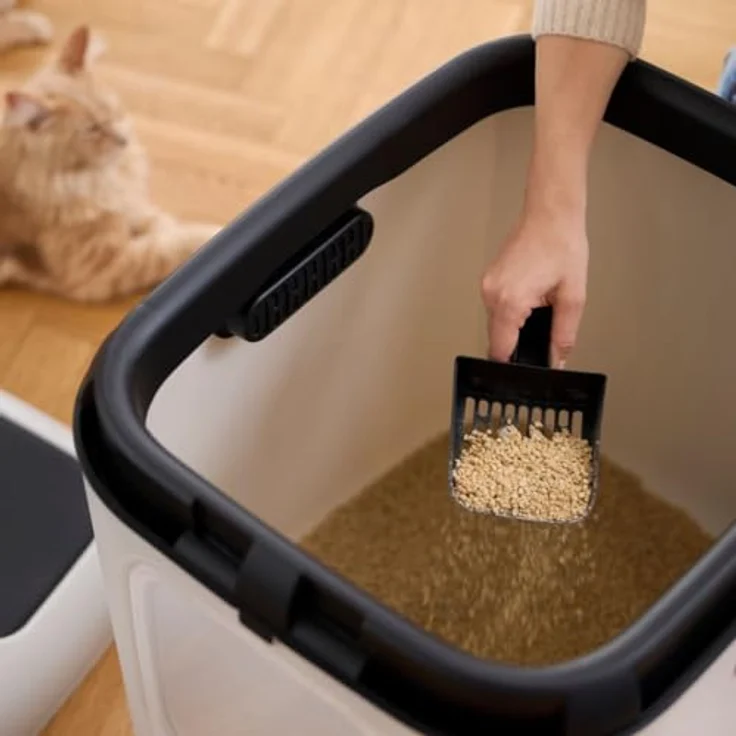 Rotho Biala XL, Geschlossenes Katzenklo für große Katzen und Mehrkatzenhaushalte mit zwei Kohlefiltern und ergonomischem Griff – Bild 3