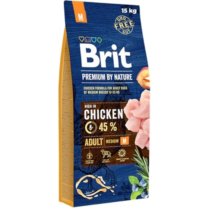 BRIT Premium by Nature Adult M Hundefutter, mit Huhn, Äpfeln und Mais, 15 kg – Bild 2
