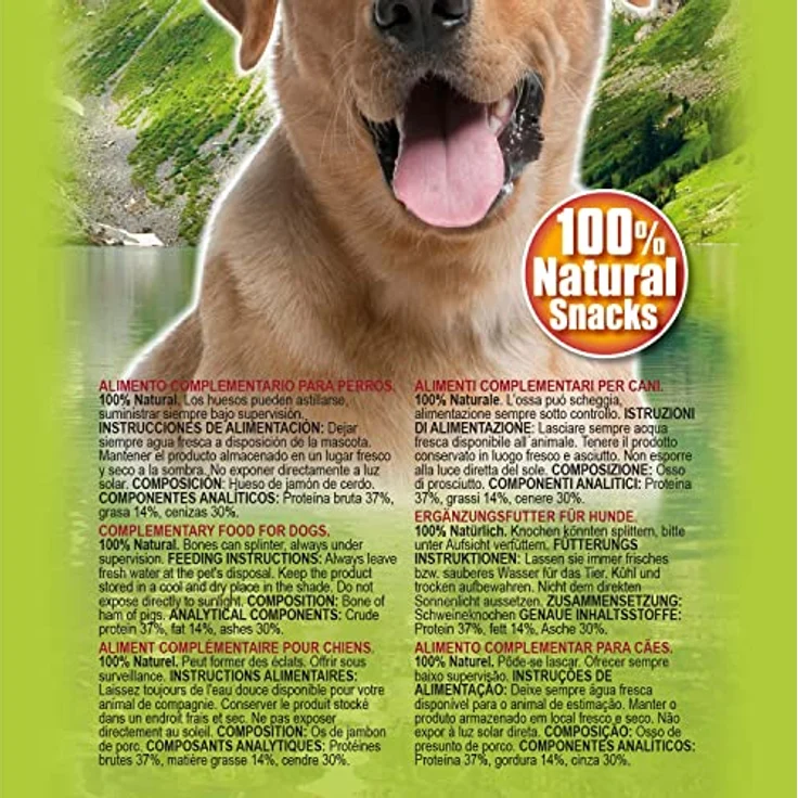 Arquivet Serrano Schinkenknochen, 3 Stück, 100% natürlich, Ergänzungsfutter für Hunde, Zahnhygiene, 80 g – Bild 5