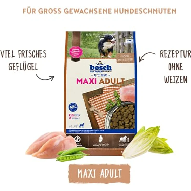 Bosch Hundefutter Maxi Adult, Trockenfutter für übergewichtige Hunde mit magerem Geflügel, 3kg – Bild 7