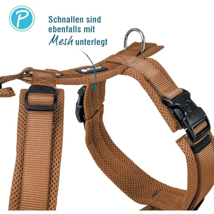 Petlando Brustgeschirr Mesh Y-Comfort XL Cognac (Halsumfang 60-108 cm, Brustumfang 68-100 cm) – Bild 4