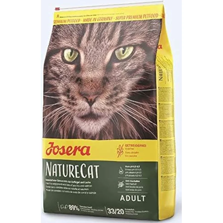 Josera Naturecat Katzenfutter, 4,25 kg, ohne Getreide, mit Lachs und Geflügel, für Erwachsene, Haarball-Prävention, Nierenunterstützend