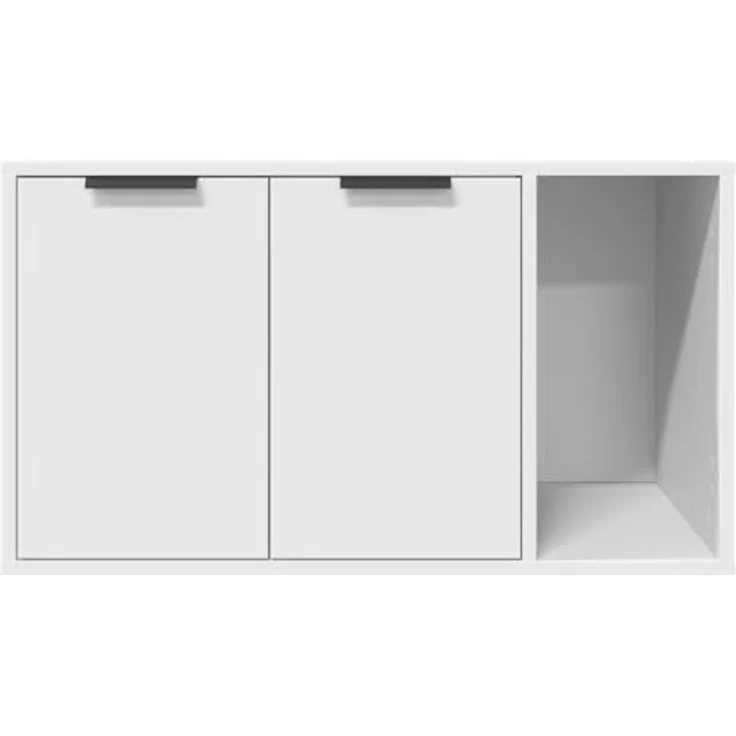 vidaXL Katzentoilette, Katzenklo Weiß 80x50x45 cm Holzwerkstoff, Verstecktes Design, Vielseitig einsetzbar, Individuell anpassbare Installation – Bild 6