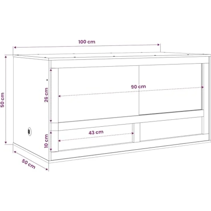 vidaXL Terrarium Braun 100 x 50 x 50 cm, OSB mit Thermometer für Reptilien und Nagetiere, rustikales Design – Bild 3