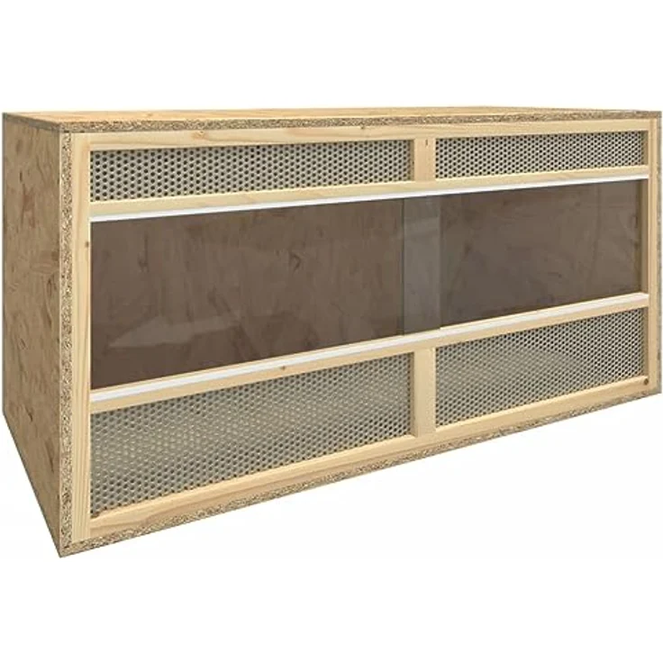 vidaXL Terrarium Holzwerkstoff 100x47x47 cm, Glasterrarium mit guter Luftzirkulation und sicherem Design für Reptilien – Bild 1