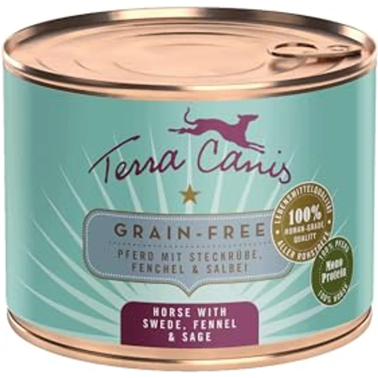 Terra Canis Hundefutter nass getreidefrei 200 g mit Pferd, Steckrübe, Fenchel & Salbei - Premium-Nassfutter für ausgewachsene Hunde in 100% Lebensmittelqualität – Bild 1