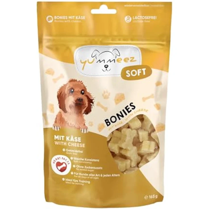 Yummeez SOFT BONIES, Hundesnack mit Käse, getreide- und laktosefrei, 165g – Bild 1