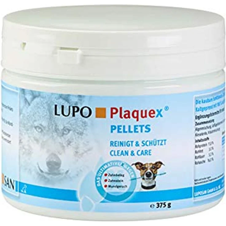 Luposan Plaquex, Mundpflege für Hunde, 375 g - Kaltgepresste Zahnreinigung gegen Zahnbelag, Zahnstein und Mundgeruch – Bild 1