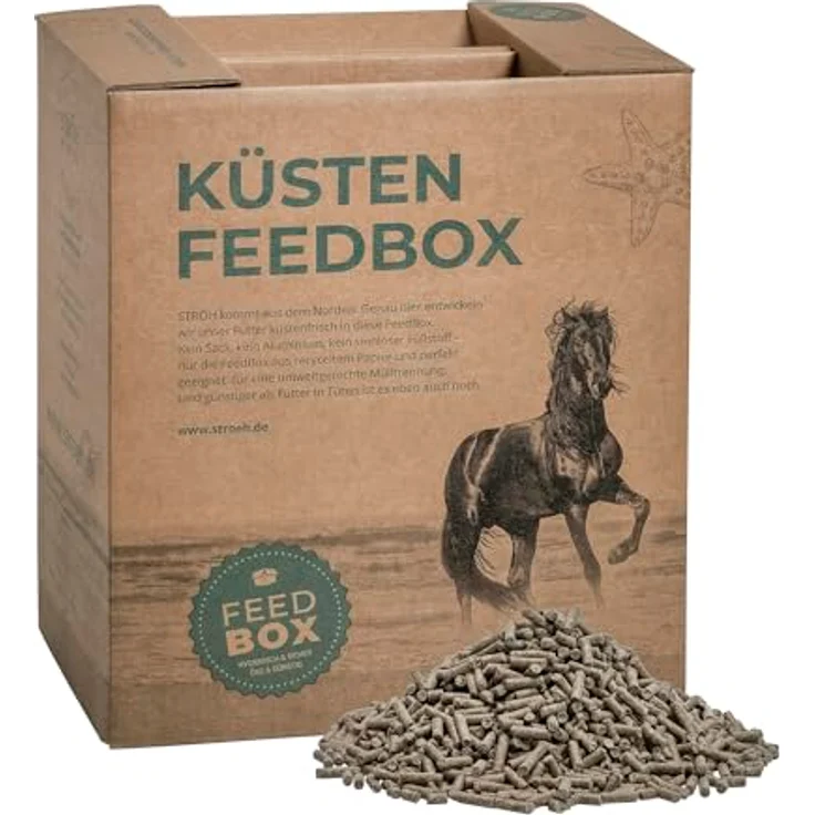 STRÖH Mega Mineral 6 kg Feedbox, hochwertiges Mineralfutter zur Vorbeugung von Mangelerscheinungen für Pferde