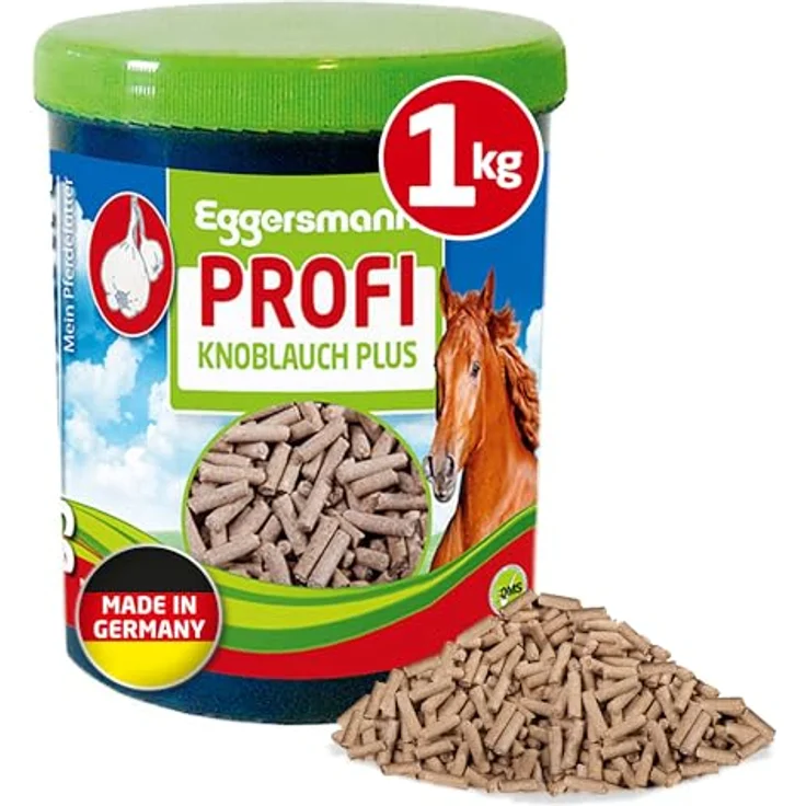 Eggersmann Mein Pferdefutter Profi Knoblauch Plus 1 kg – Ergänzungsfuttermittel gegen Fliegen, Bremsen & Stechmücken – Unterstützt Stoffwechsel & Immunabwehr – Bild 1