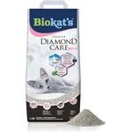 Biokat's Diamond Care Fresh Katzenstreu, Klumpstreu mit Babypuder-Duft, Bentonit mit Aktivkohle und Aloe Vera, 10 L