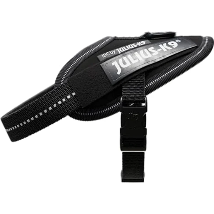 Julius-K9 Hunde-Geschirr IDC Powergeschirr schwarz, atmungsaktives Innenfutter, verstellbar, reflektierend, fluoreszierender Schriftzug – Bild 2