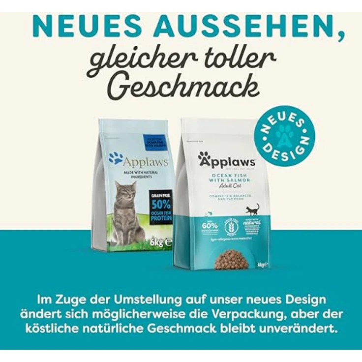 Applaws Katzentrockenfutter Adult, Ocean Fish mit Lachs, getreidefrei, 6 kg - Hypoallergen, reich an Omega-3 und Omega-6 – Bild 2