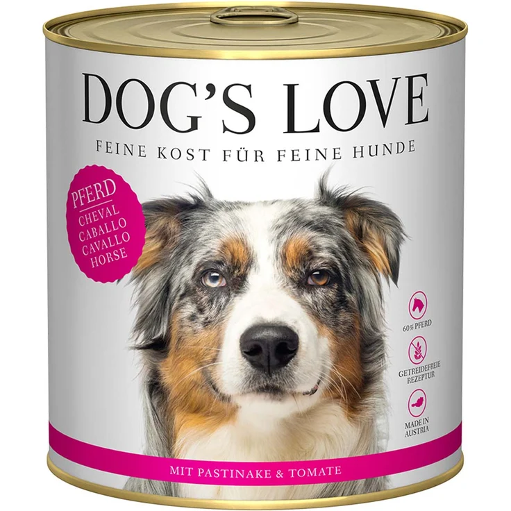Dog's Love ADULT Pferd, Hunde-Nassfutter mit Mono-Protein, 6x800g in 100% Lebensmittelqualität – Bild 1
