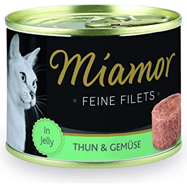 Miamor Feine Filets 6 x 185 g, Katzen-Nassfutter mit Thunfisch & Gemüse, reduzierter Fettgehalt, hochbekömmlich – Bild 2