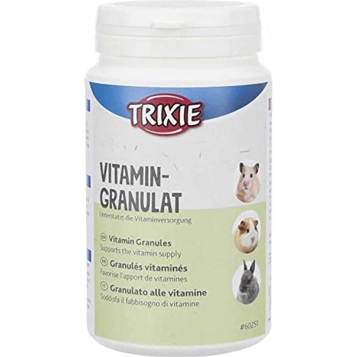 TRIXIE Vitamin-Granulat, 220 g, Ergänzungsfuttermittel für Kaninchen und Kleinnager zur Vorbeugung von Mangelerscheinungen