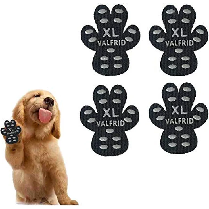 VALFRID Anti-Rutsch Pfotenschutz für Hunde, 24 Stück selbstklebende Silikon-Gel Socken für rutschfeste Traktion, XL – Bild 1