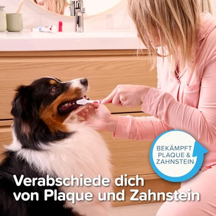 Beaphar Zahnbürste für Hunde, ergonomisch mit speziellem Borstenschnitt und zwei Bürstenköpfen für optimale Zahnpflege, 1 Stk. – Bild 3
