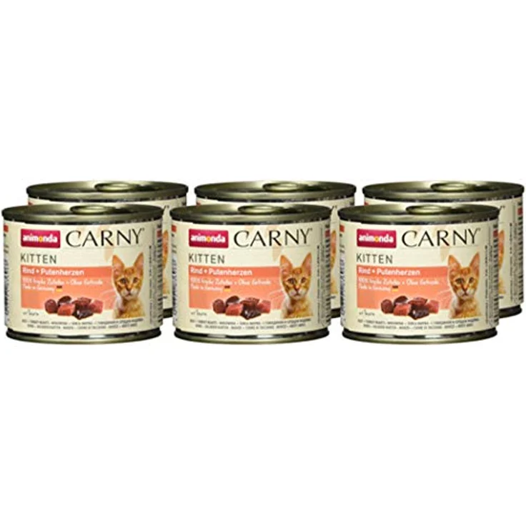 animonda Carny Kitten Nassfutter, Rind + Putenherzen, 6 x 200 g, für Katzen bis 1 Jahr, ohne künstliche Zusatzstoffe – Bild 5
