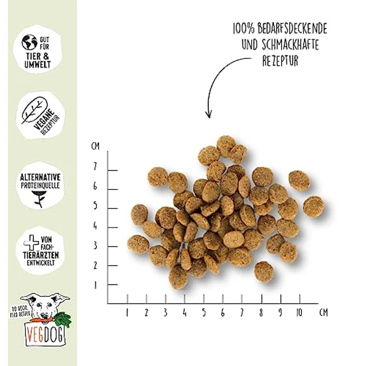 VEGDOG Green Crunch, Veganes Hunde-Trockenfutter, 10 kg, hochverdauliche Rezeptur für erwachsene Hunde – Bild 3