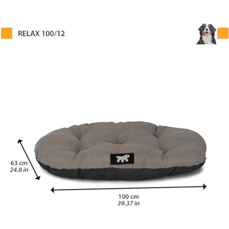 Ferplast Hundebett Relax, doppelseitiges Hundekissen aus Baumwolle, waschbar, 100 x 63 cm, violett – Bild 3