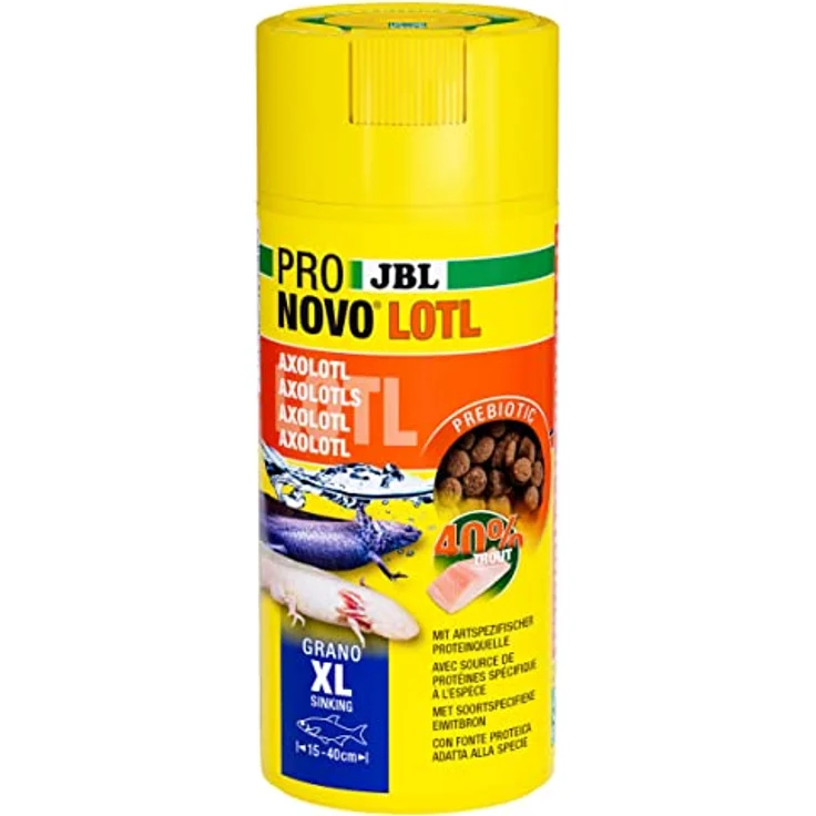 JBL PRONOVO Lotl Grano XL, Hauptfutter-Granulat für große Axolotl (15-25 cm), 250ml – Bild 1