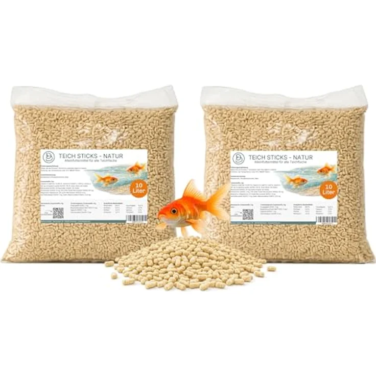 Blumixx Teichsticks 20L, Premium Fischfutter für Teichfische, leicht verdaulich, mit Vitaminen, schwimmend für klares Wasser – Bild 1