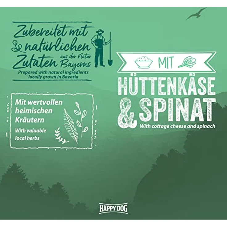 Happy Dog NaturCroq Balance, Trockenfutter mit heimischen Kräutern für ausgewachsene Hunde, 15 kg, aus Hüttenkäse und Spinat, nachhaltig produziert – Bild 4