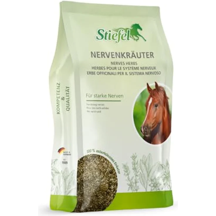 Stiefel Nervenkräuter für Pferde, 100% naturbelassene Kräutermischung mit Pfefferminz, Lavendel, Kamille & Melisse, 1kg - Unterstützt bei Nervosität und Belastungssituationen – Bild 1
