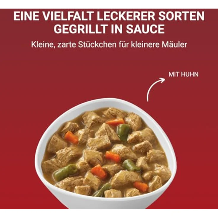 PURINA ONE Mini/Small Adult Hundefutter nass, reich an Huhn und Gemüse, 26er Pack (26 x 85g) für kleine Hunde bis 9kg – Bild 2
