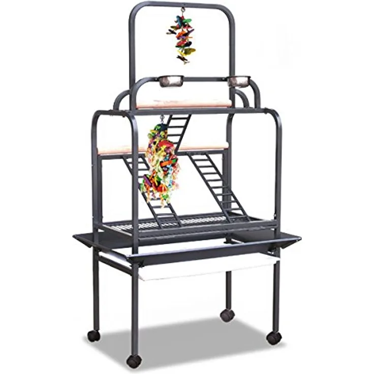Montana Cages Freisitz New Moonlite - Antik, Vogelkäfig mit AVILON®-Pulverbeschichtung, 85 x 54 x 180 cm