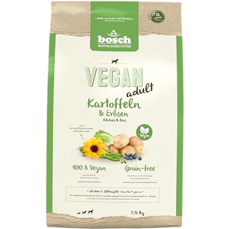 Bosch HPC Vegan Adult, Hunde-Trockenfutter mit Kartoffeln und Erbsen, 2,5kg, getreidefrei – Bild 2