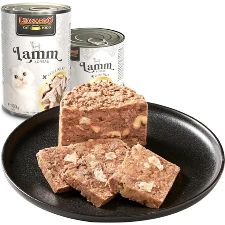 LEONARDO Katzenfutter Lamm und extra Filet, getreidefreies Nassfutter mit Lamm und Hühnerfilet, 6x200g, Alleinfuttermittel mit frischem Geflügel, ohne Zusatzstoffe – Bild 4