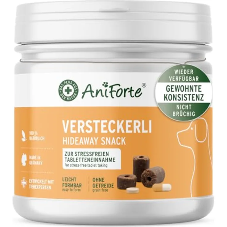 AniForte Versteckerlis für Hunde, formbarer Hundesnack zum Verstecken von Tabletten & Kapseln, 40 Stk/250 g, getreidefrei, mit Hähnchenfleisch